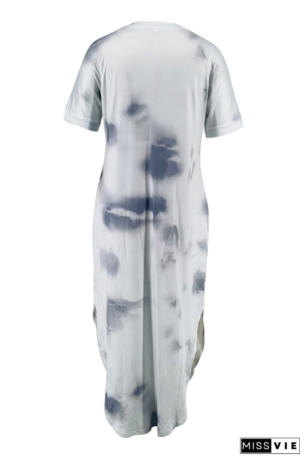 Tie Dye Printed Split Pocket Maxi Dress