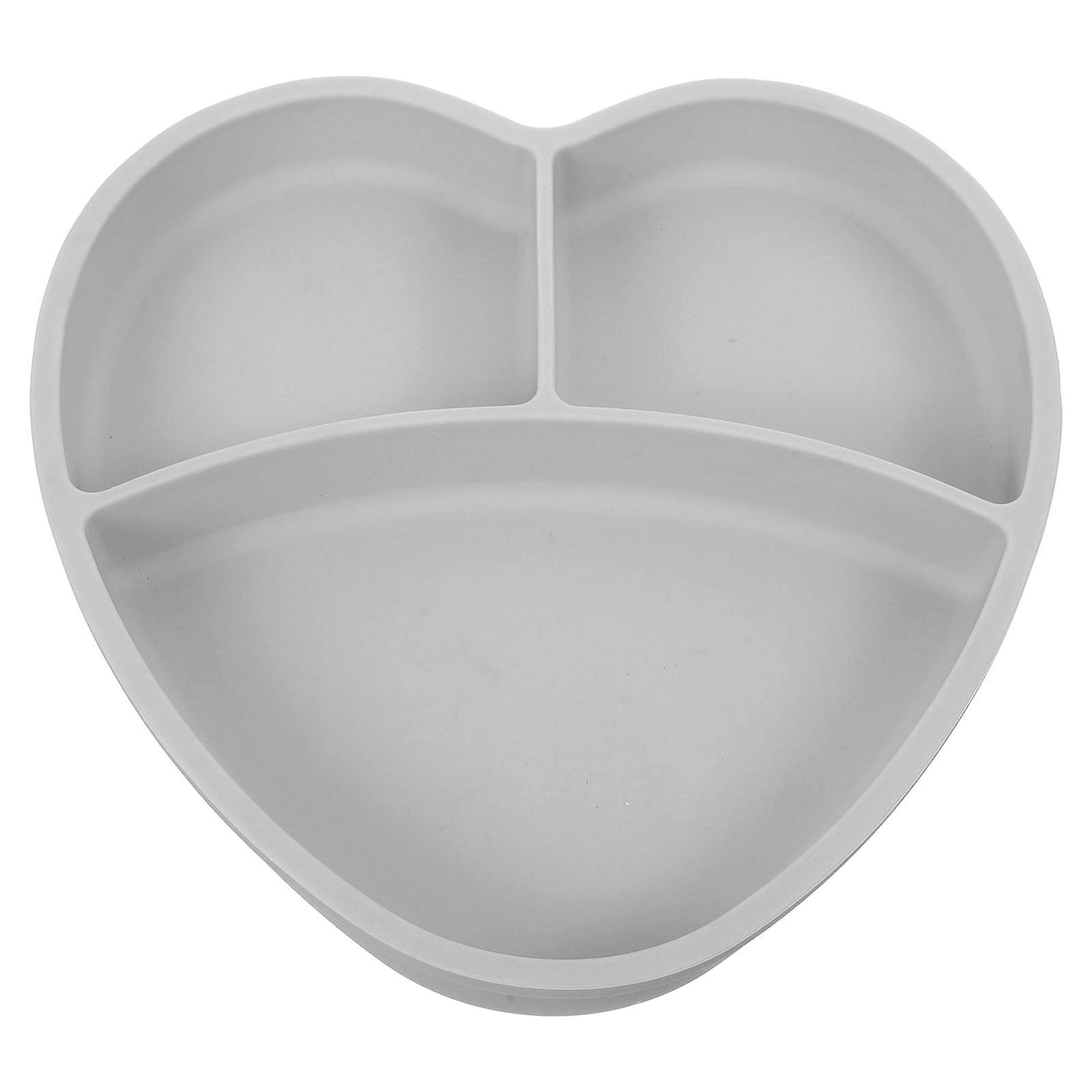 Heart Shaped Food Plate Silicone Dinner Plate Suction Plate Divided Plate Toddler Plate