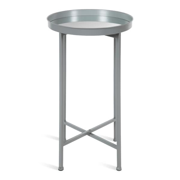 Kate and Laurel Celia Round Metal Foldable Tray Accent Table