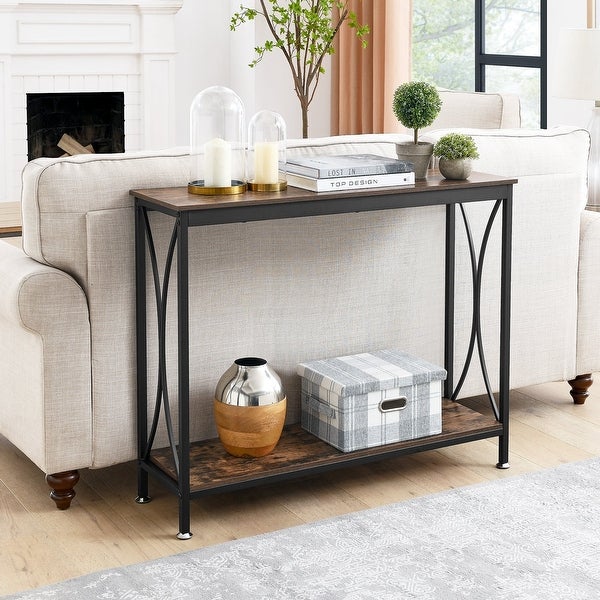 Narrow Console Table with Storage Entryway Table