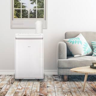 13000 BTU (8000 BTU DOE) Portable Air Conditioner wWheels 350 Sq.Ft Dehumidifer 3-Modes Auto Restart Timer in White MF-13KC