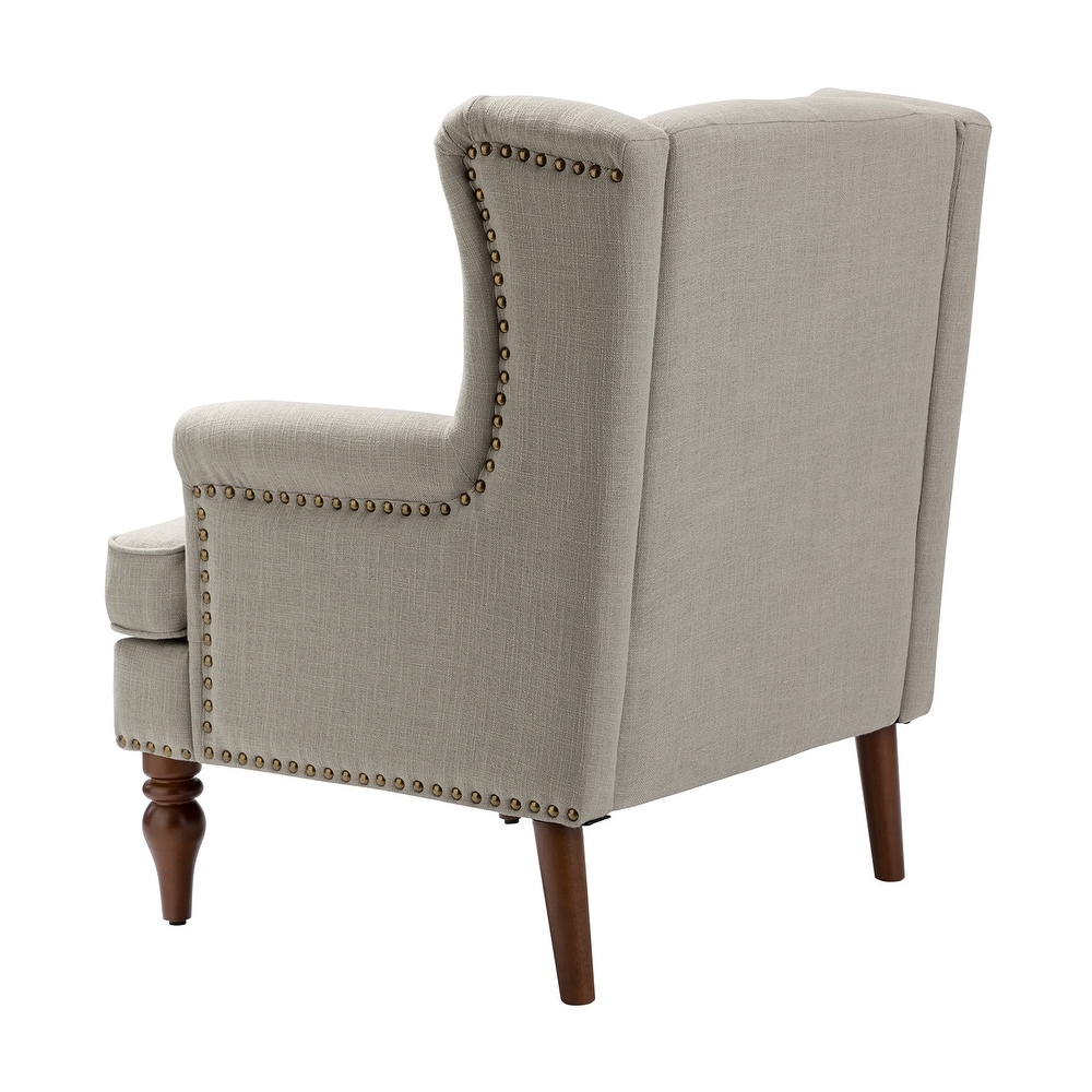 Maitê Transitional Armchair with Solid Wood Legs by HULALA HOME