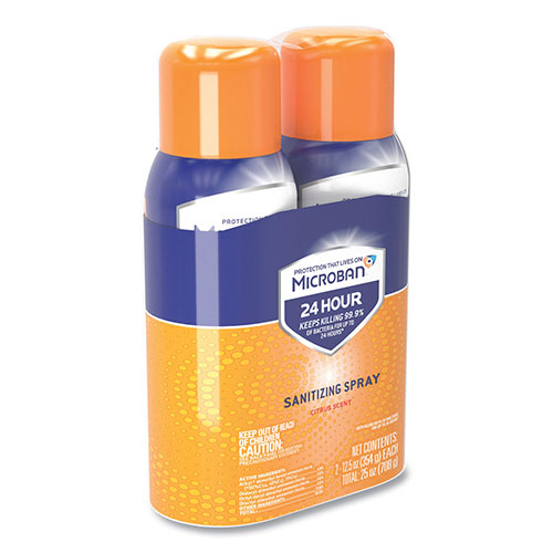 Procter and Gamble Microban 24-Hour Disinfecting Sanitizing Spray | Citrus Scent， 12.5 oz Aerosol Spray， 2