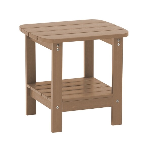 18.9'' Outdoor Square Double Floor HIPS Resin Side Table