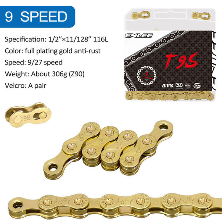 Anti Rust Mountain Bike Road Bicycle Chain ENLEE 8/9/10/11/12 Speed Gold MTB Cycling Chains