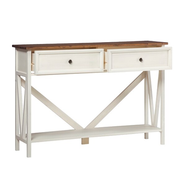 Middlebrook Rustic 2-Drawer Entry Table with Lower Shelf