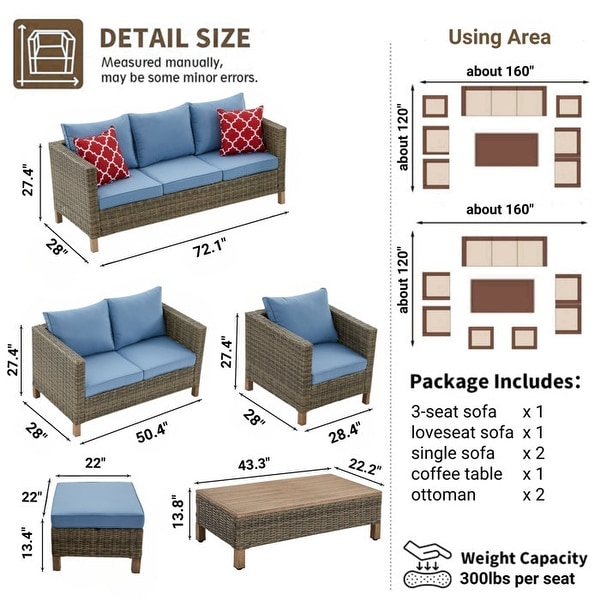 7 Piece Sectional Seating Group with Cushions