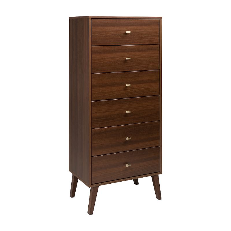 Prepac Milo Mid-Century Modern Tall 6-Drawer Dresser