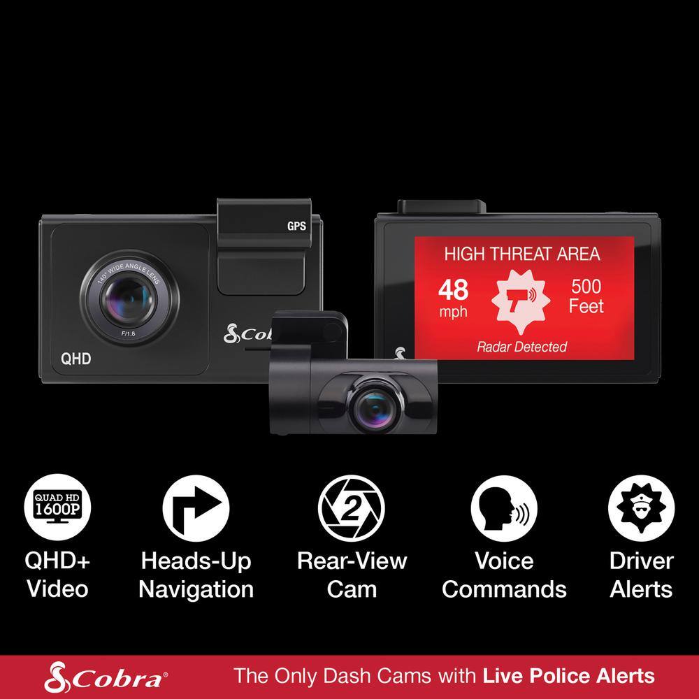 Cobra Dual-View Smart Dash Cam SC200D