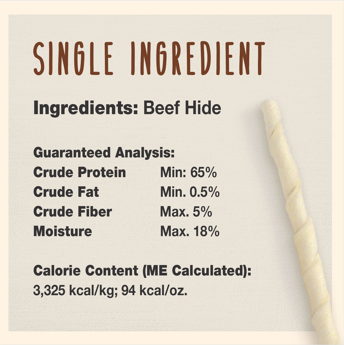 Cadet Premium Grade Original Beef Hide Twist Sticks， 5-in， 34-oz bag