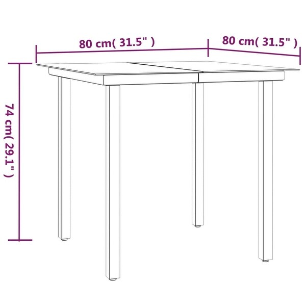 vidaXL Patio Dining Set Table and Chair with Cushions Poly Rattan and Steel