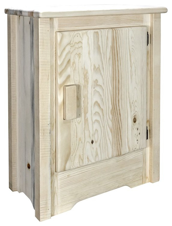 Montana Woodworks Homestead Right Hinged Wood Accent Cabinet in Natural   Rustic   Accent Chests And Cabinets   by Homesquare  Houzz