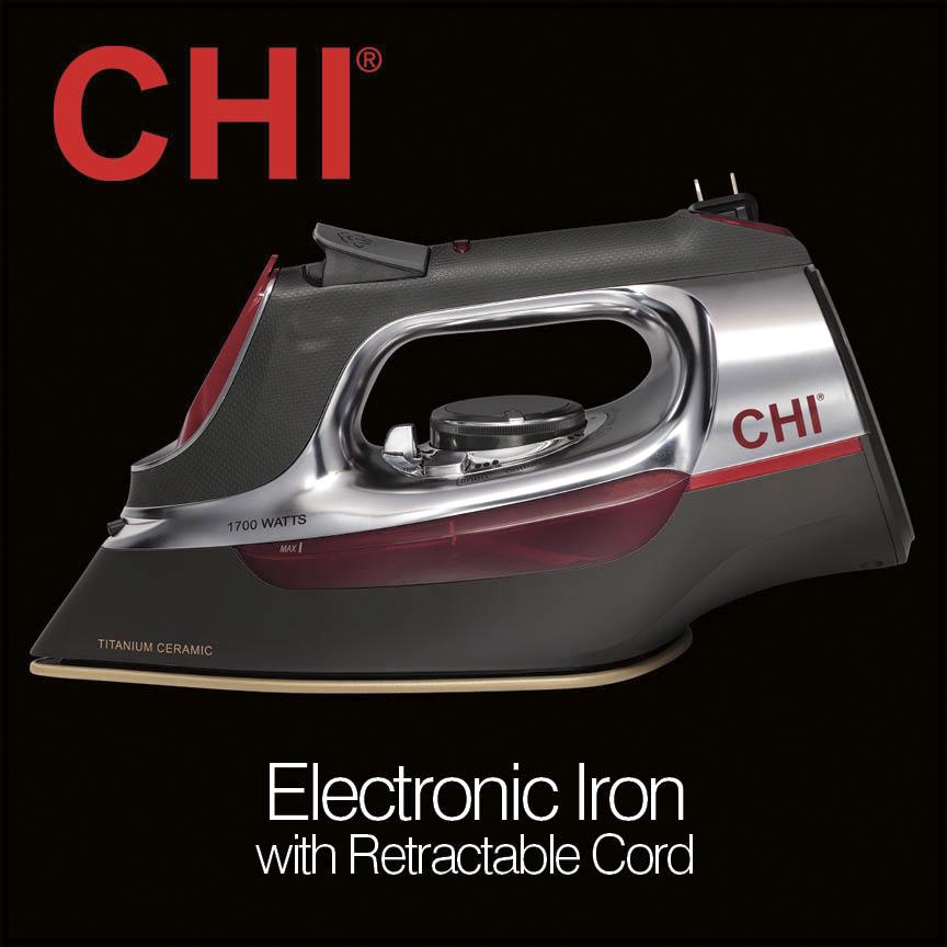 CHI Iron with Retractable Cord， Model# 13106