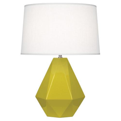 Delta Table Lamp (Multiple Colors) with Oyster Linen Shade