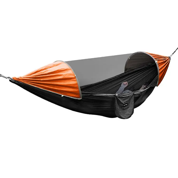 210T Nylon Fabric Parachute Hammock Outdoor Hiking Camp Bed With Mosquito Net Simple Hammock