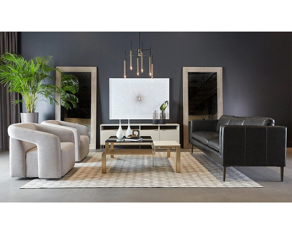 Madera Swivel Lounge Chair  Abbington Black   Transitional   Armchairs And Accent Chairs   by Peachtree Fine Furniture  Houzz