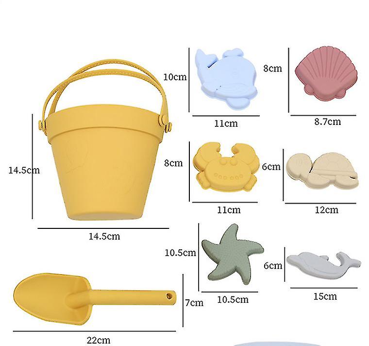 Miman Kids Beach Sand Bucket Set Silicone Accessory Toddler Toys Baby Bath Playset