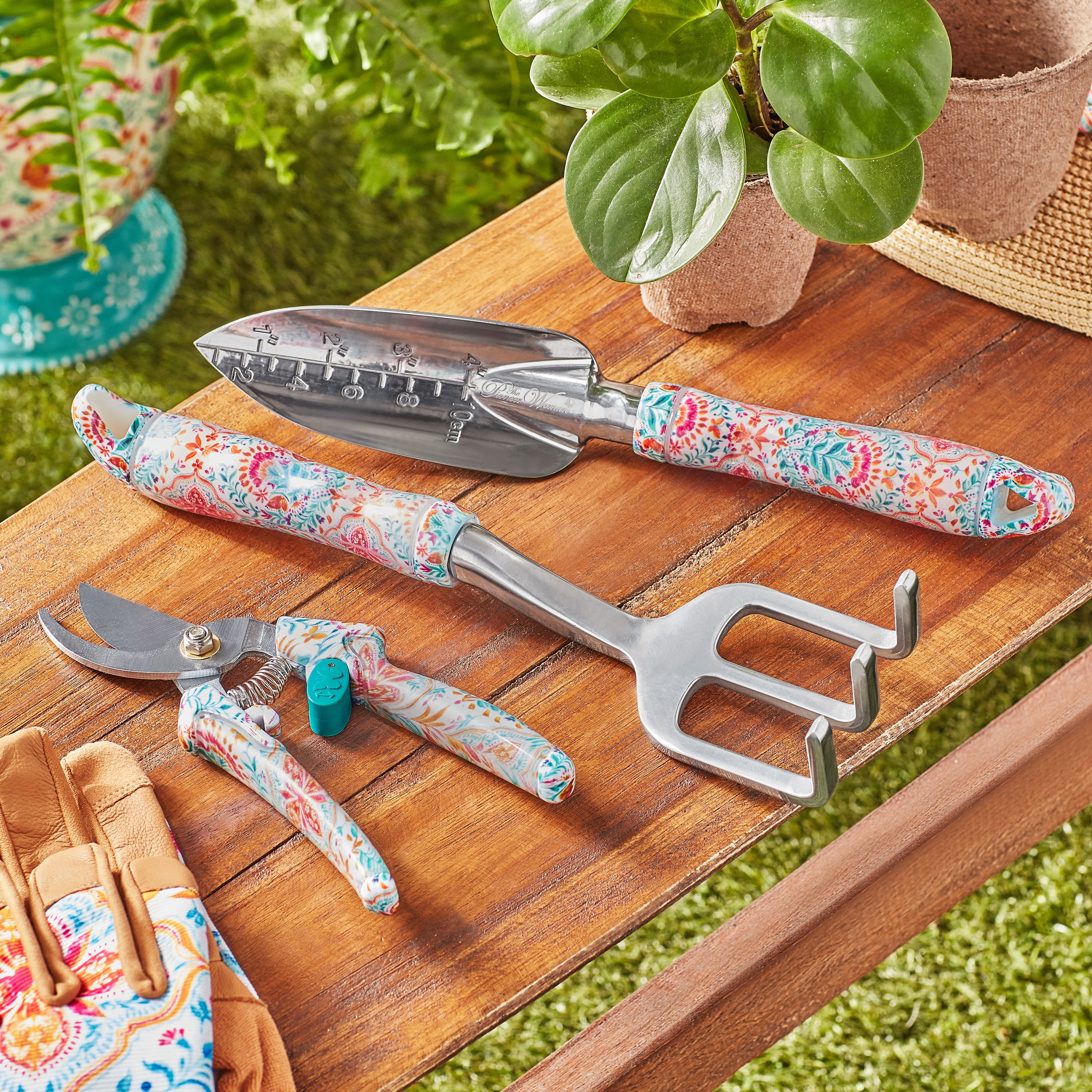 The Pioneer Woman Folk Geo Garden Tool Set (3 Pieces)