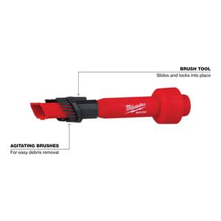 MW M18 18-Volt 2 Gal. Lithium-Ion Cordless WetDry Vacuum with AIR-TIP 1-14 in. - 2-12 in. (2-Piece) Brush and Nozzle Kit 0880-20-49-90-2028-49-90-2038