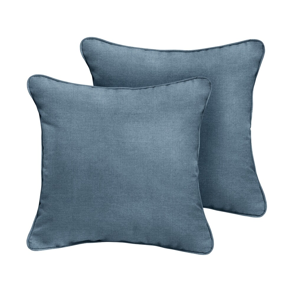 Sunbrella Denim Blue Indoor/Outdoor Pillows  Set of 2  Corded