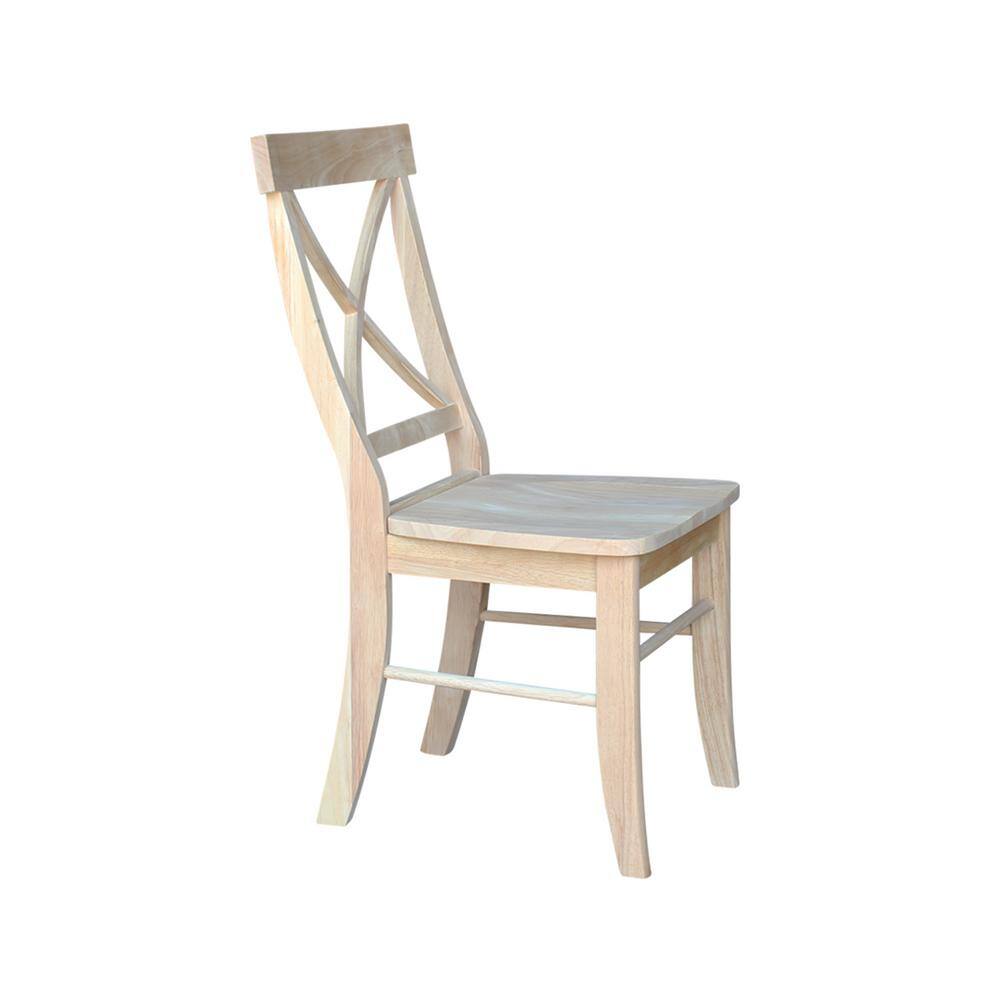 International Concepts Alexa Unfinished Wood X-Back Dining Chair (Set of 2) C-613P