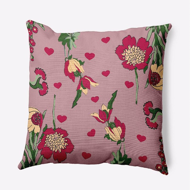 Valentine x27 s Day Love In The Garden Square Throw Pillow Romantic Purple E By Design