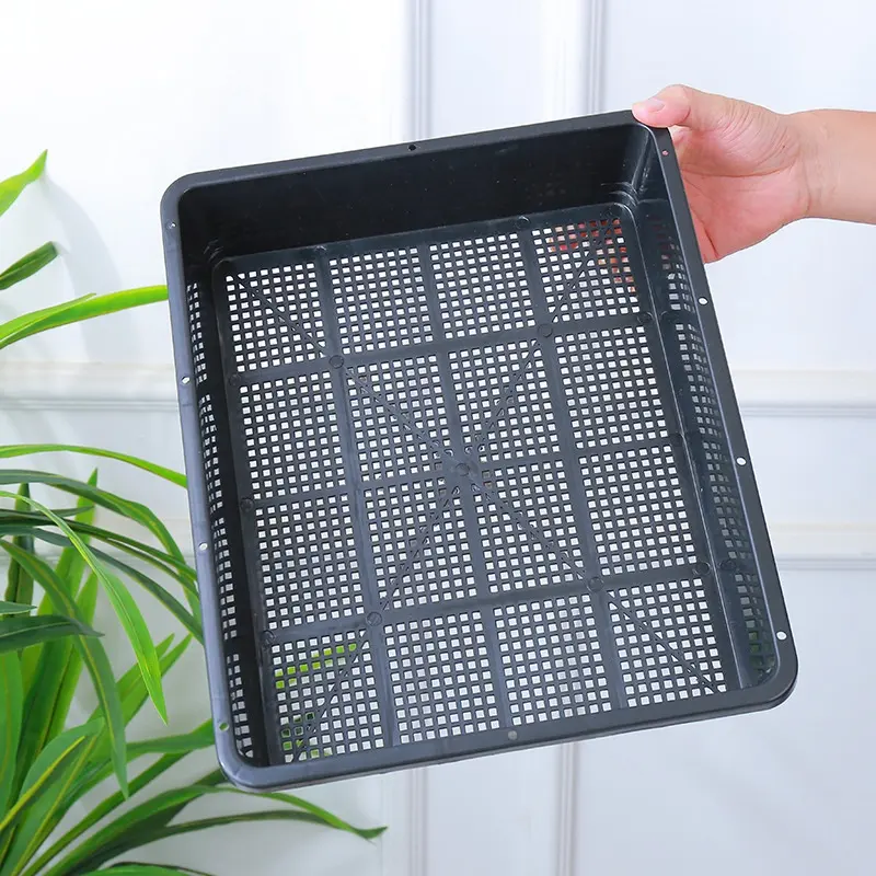 wholesale cheap garden supplies plastic tray 7 * 7 small square nursery pot water holding tray sorting tray