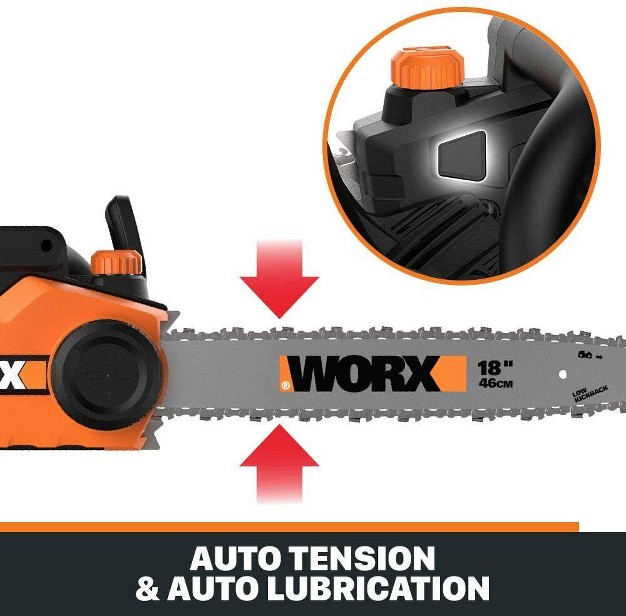 Worx Wg304 2 18in 15 Amp Electric Chainsaw With Auto tension Chain Brake