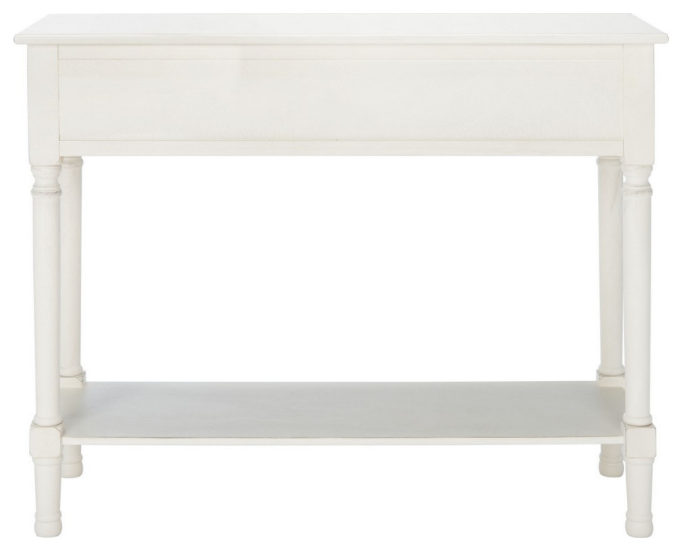 Gracyn 2 Drawer Console Distressed White   Traditional   Console Tables   by AED Luxury Home Decor  Houzz