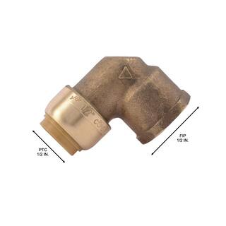 SharkBite 12 in. Push-to-Connect x FIP Brass 90-Degree Elbow Fitting U308LFA