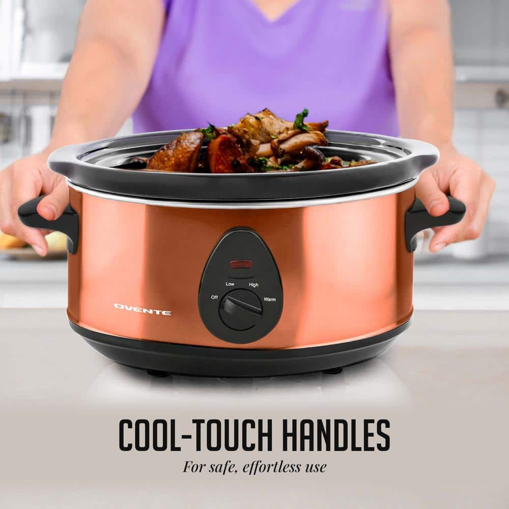 OVENTE SLO35ACO1 3.7 qt. Copper Electric Slow Cooker with 3 Temperature Settings SLO35ACO1