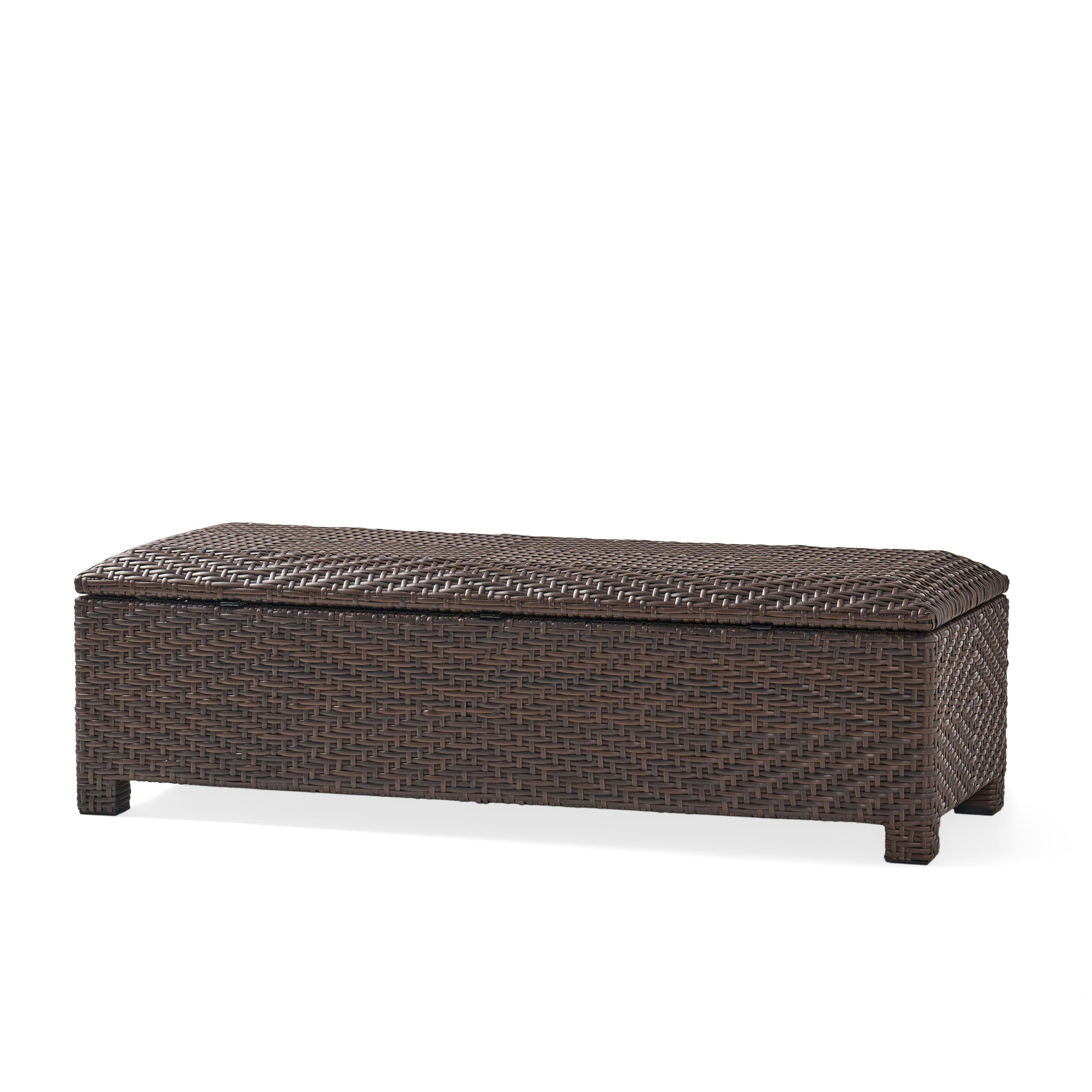 Santa Cruz Brown Wicker Storage Ottoman