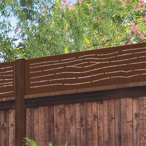 Modinex 72 in. x 16 in. Espresso Safari WPC Framed Decorative Fence Extension and Wall Decor (2-Pack) USAMOD-1EFT