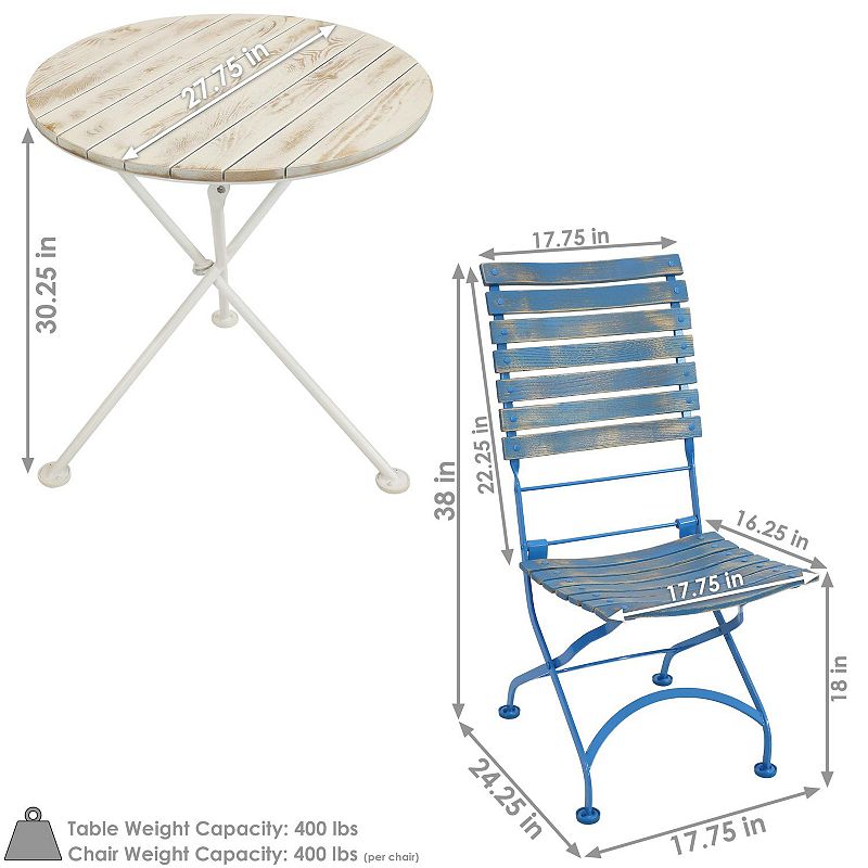 Sunnydaze 5-piece Cafe Couleur Folding Table And Chair Set