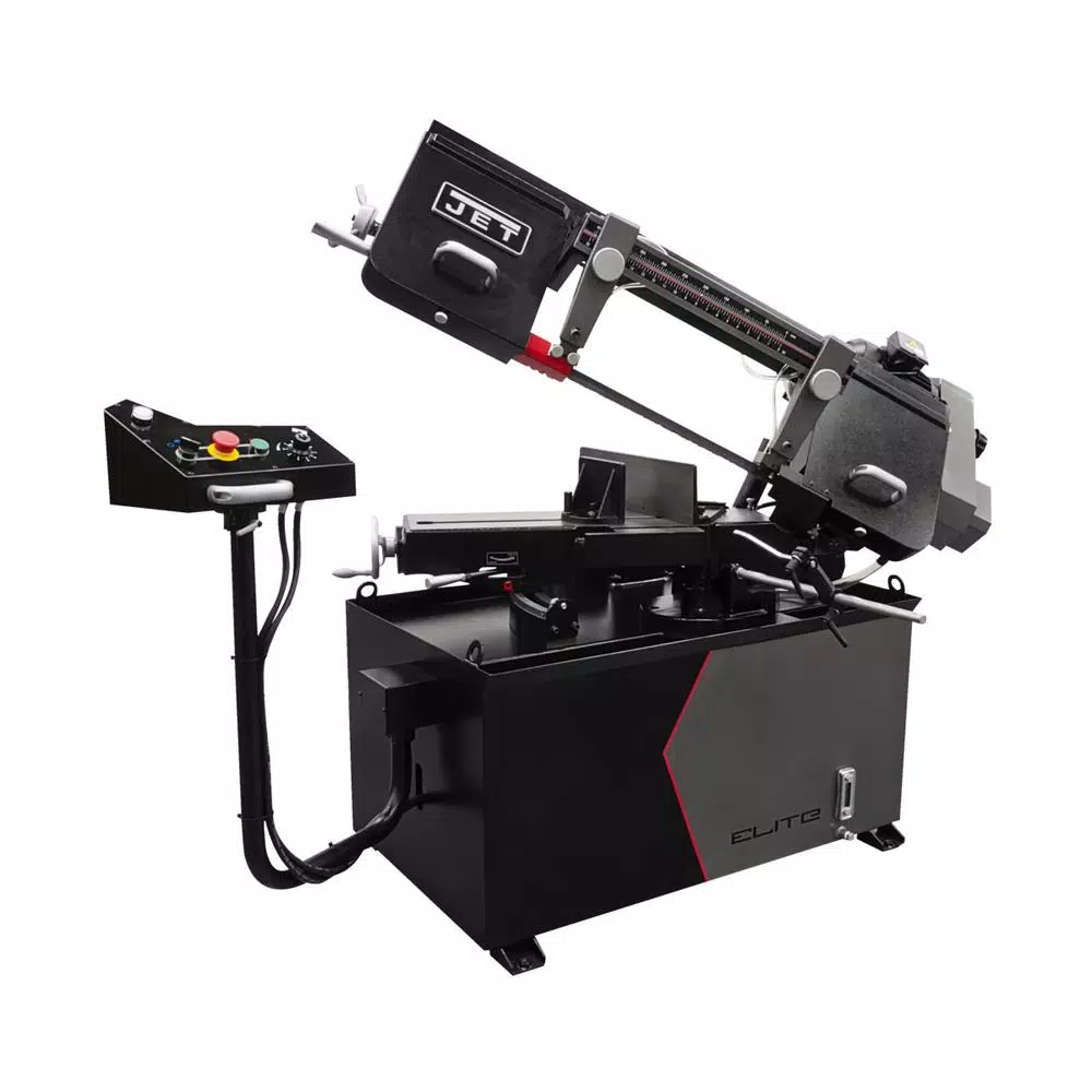 Jet 8 in. x 13 in Metalworking Variable Speed Mitering Bandsaw 1-1/2 HP， 115/230-Volt， 1Ph and#8211; XDC Depot