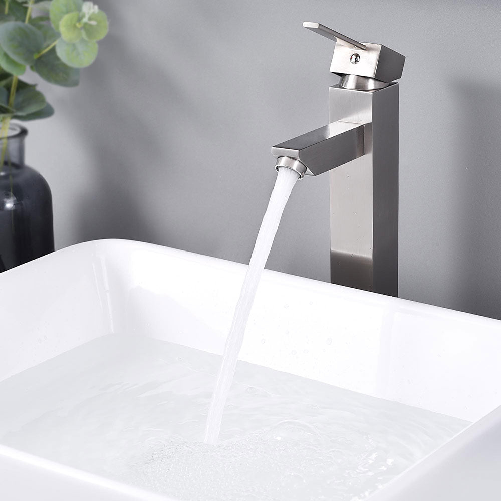 Aquaterior Bathroom Sink Faucet Square Cold & Hot 12