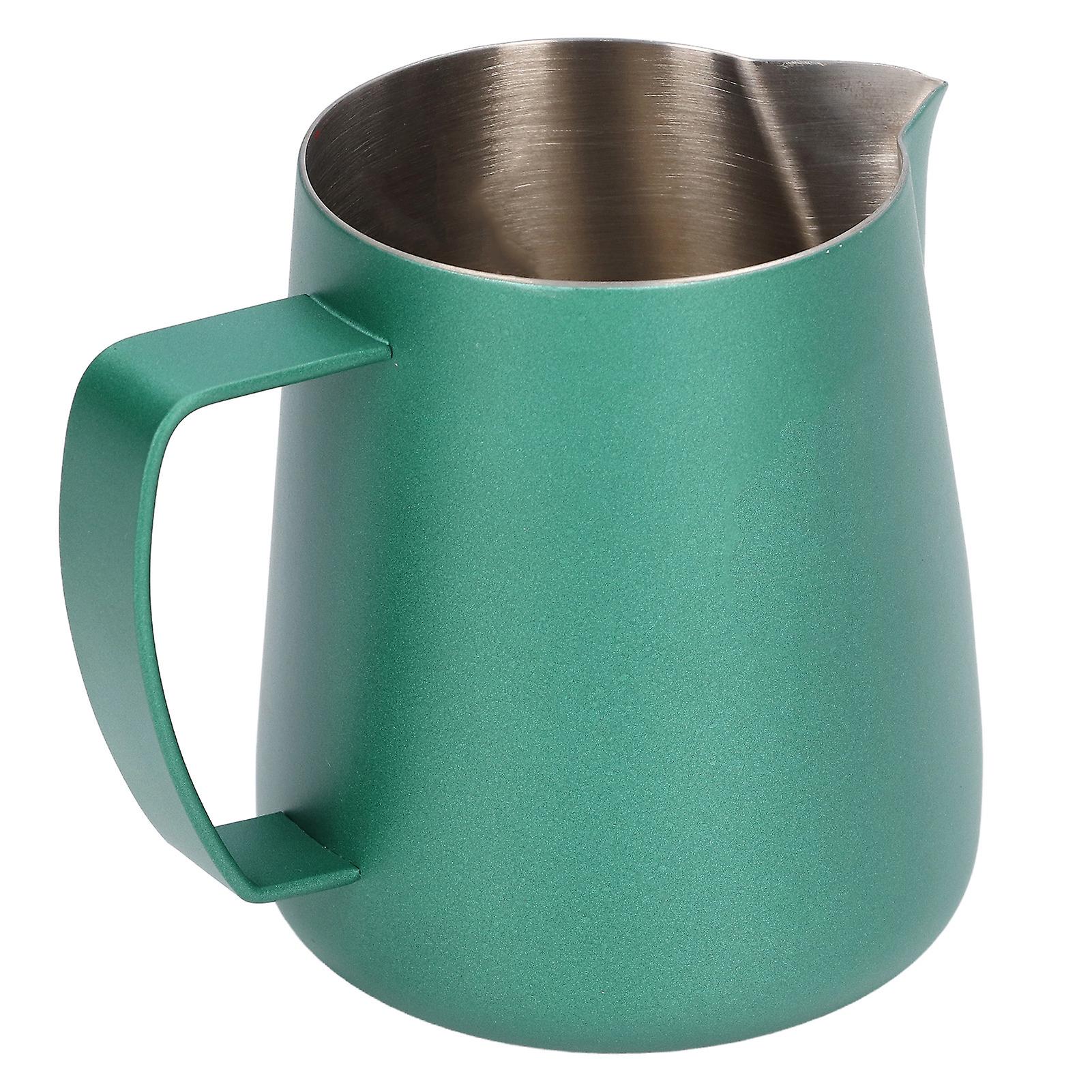 Milk Frothing Pitcher Frother Jug Cup 400ml Pointed Spout with PTFE Coating for Coffee Machine CafeGreen