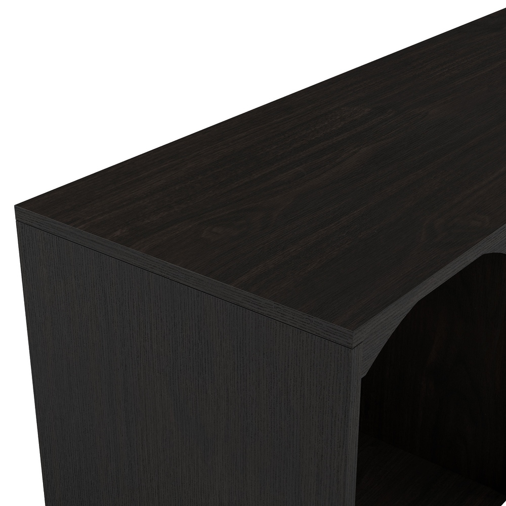 DH BASIC Transitional Espresso 62 inch TV Stand with Storage by Denhour