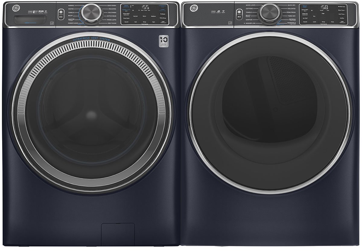 GE ADA 7.8 Cu. Ft. Sapphire Blue Smart Front Load Gas Dryer With Steam And Sanitize Cycle