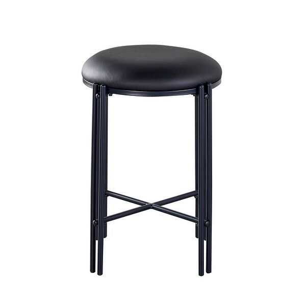 Carbon Loft Marco Backless Round Counter Stool - Set of 2