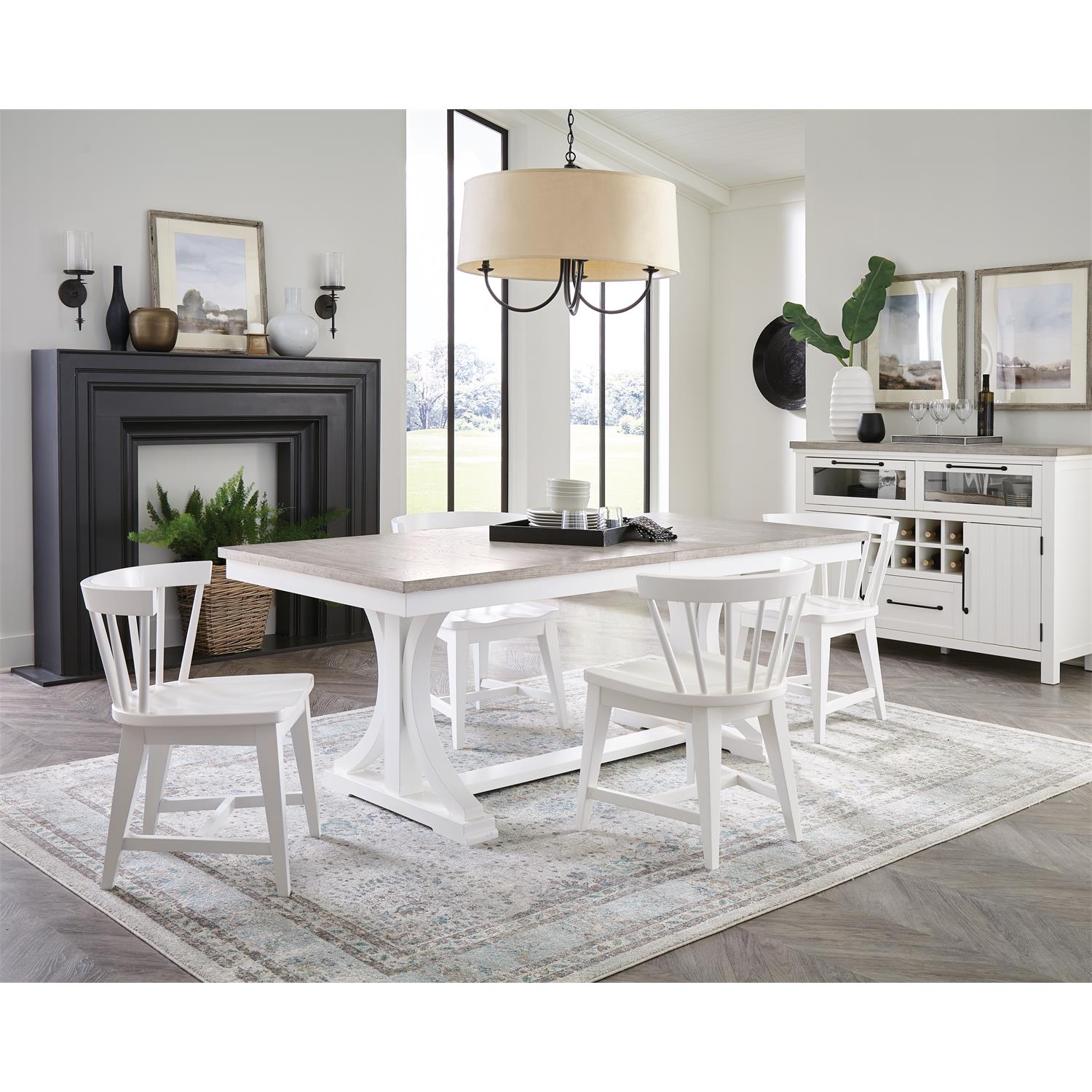 Napa White (76-94) Trestle Dining Table