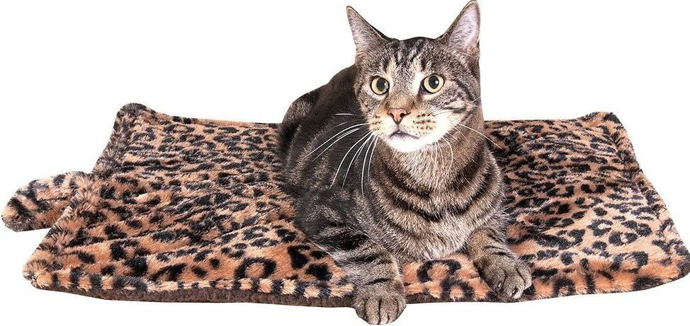 Meow Town ThermaPet Cat Warming Mat， Leopard Brown