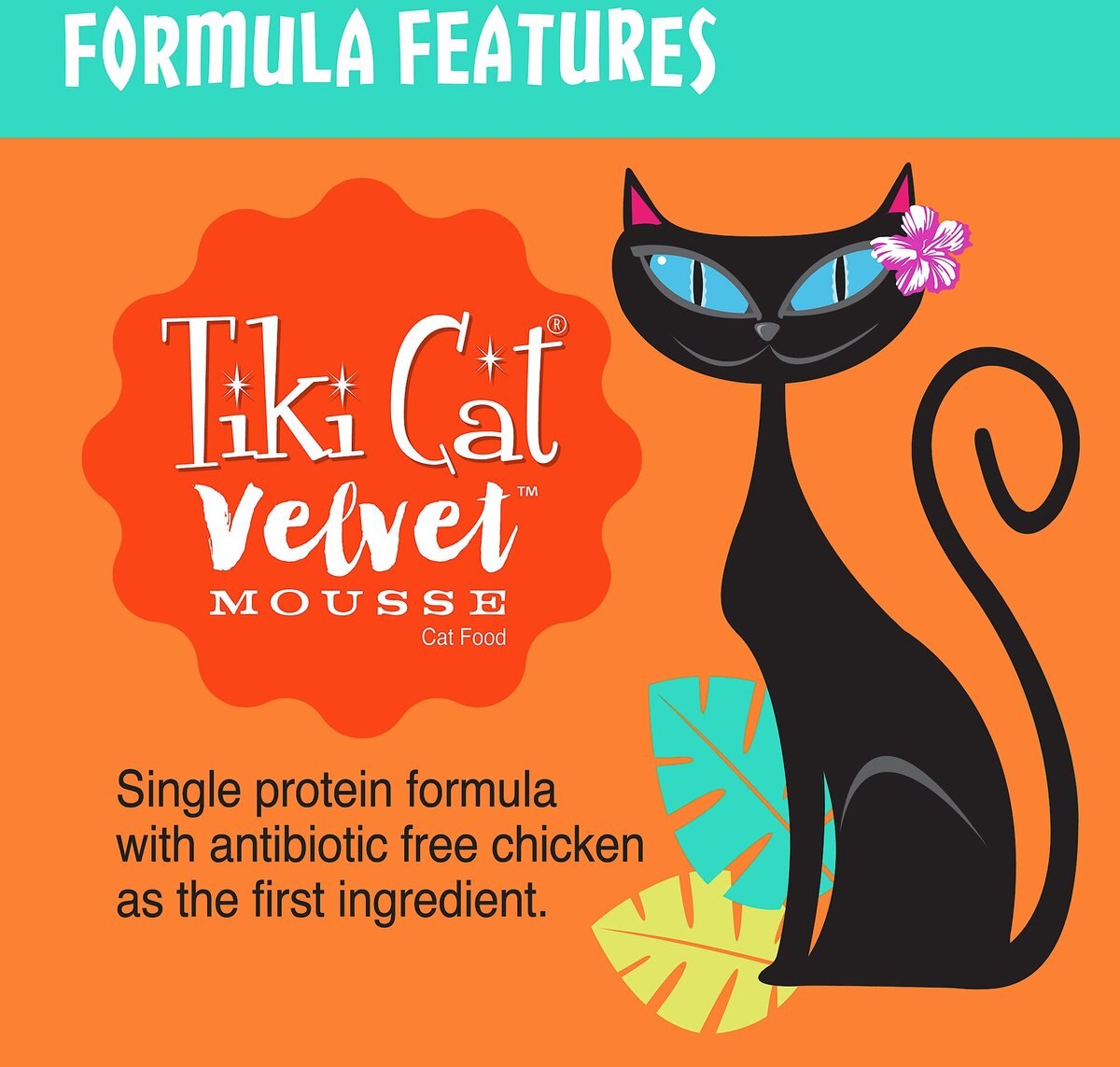 Tiki Cat Velvet Mousse Chicken Grain-Free Wet Cat Food， 2.8-oz pouch， case of 12