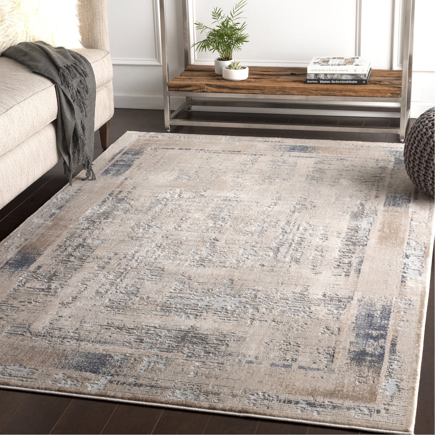 Alpine Rug in Ivory & Medium Gray