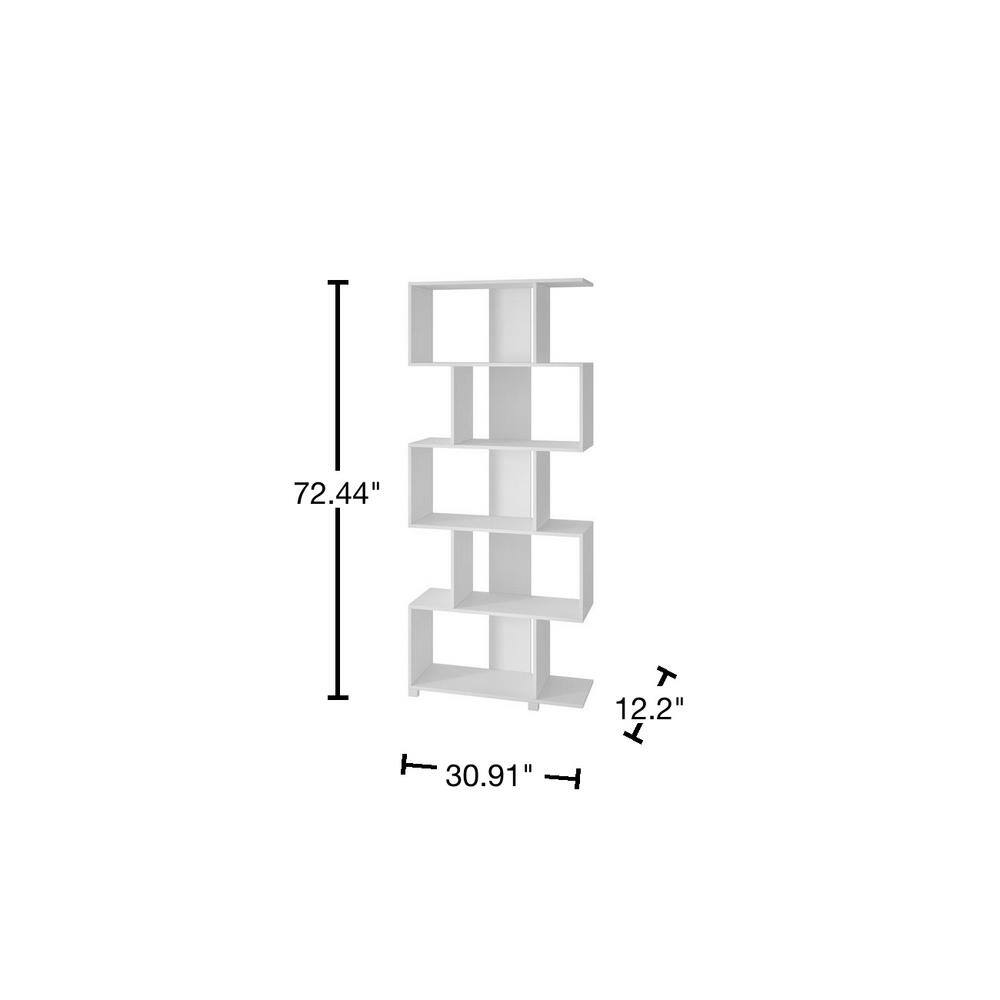 Manhattan Comfort Petrolina Charming 30.91 in. x 12.2 in. White Free Standing Z-Shelf 18AMC6