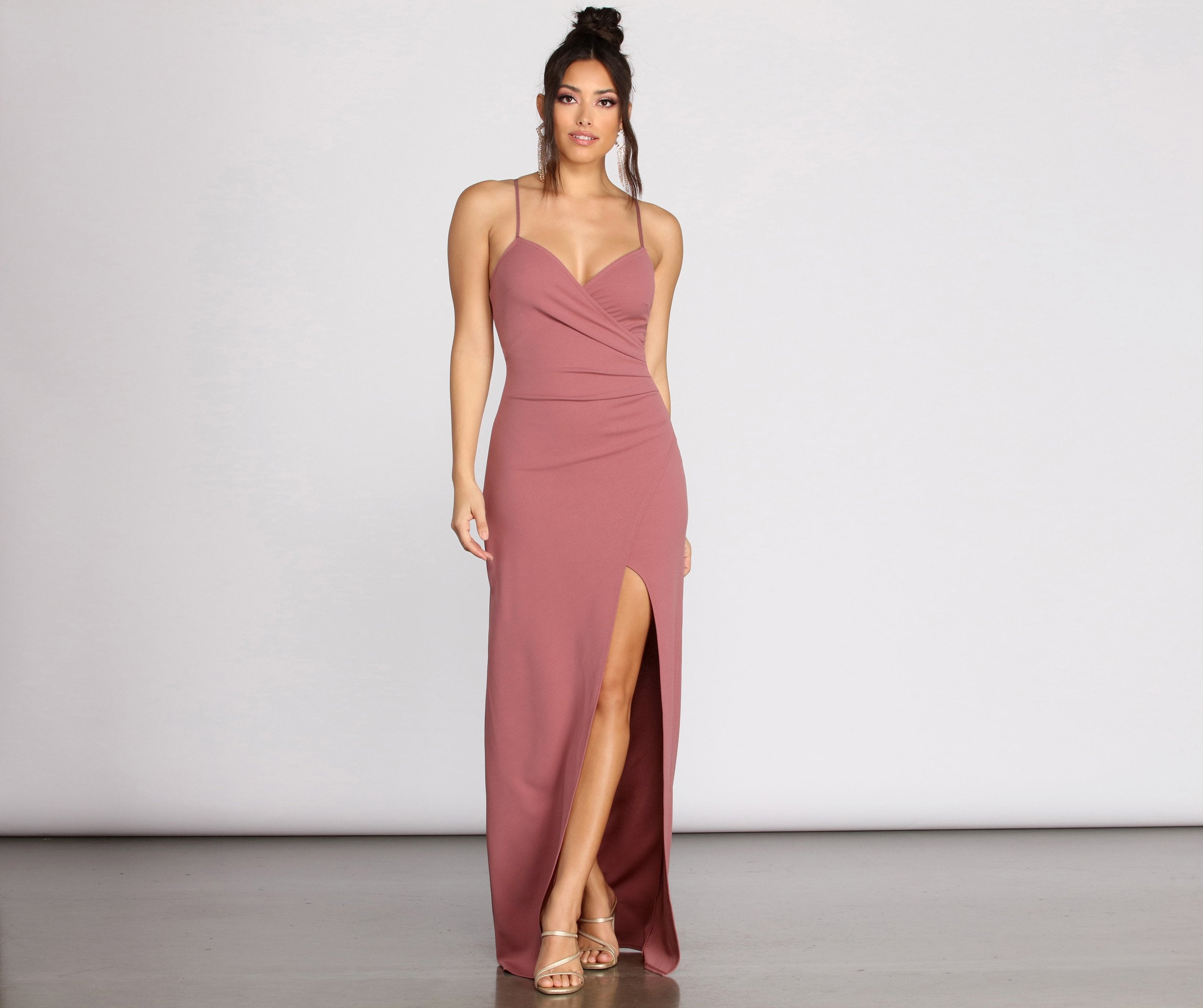 Sasha Formal High Slit Wrap Dress