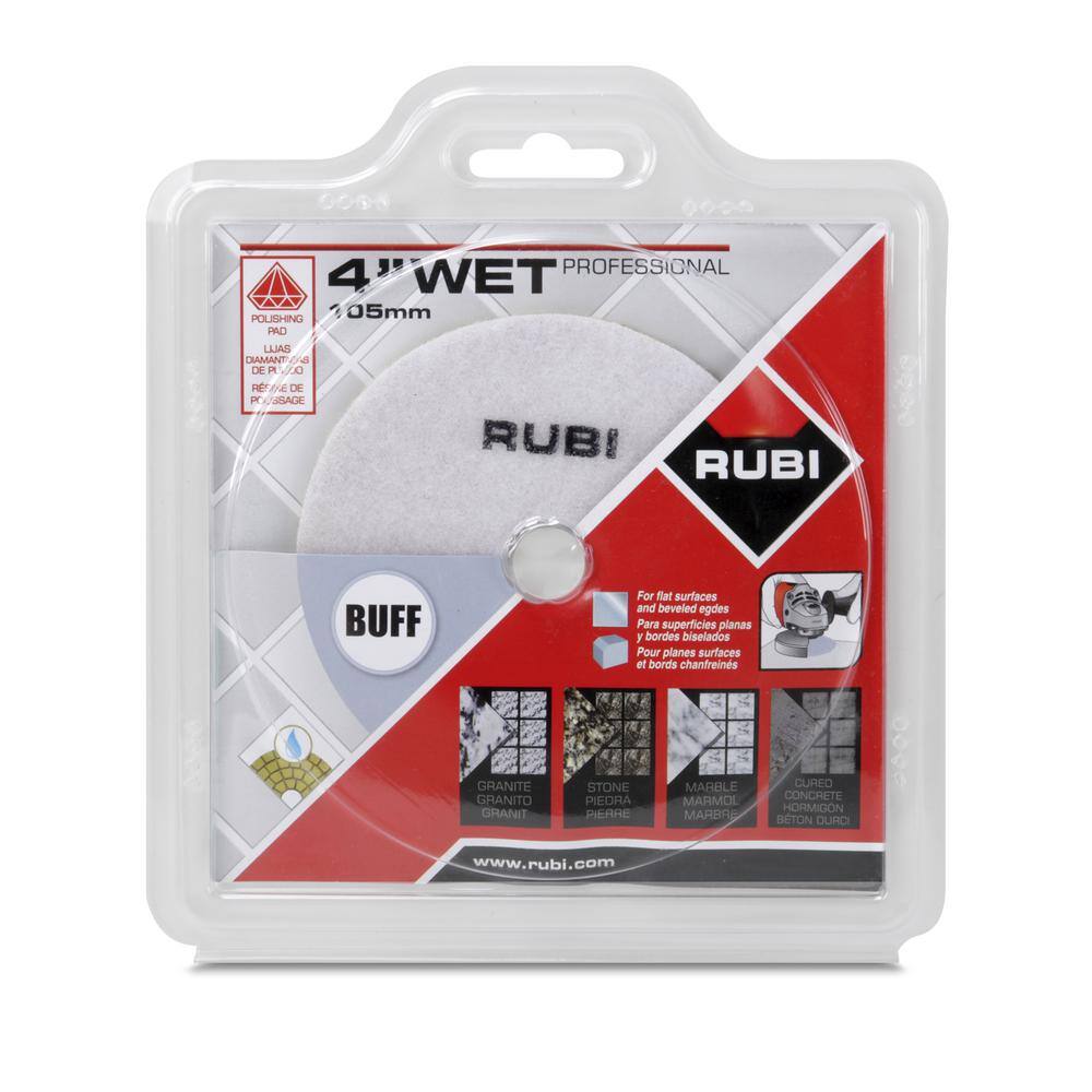 Rubi 4 in. White Resin Wet Polishing Pad Final Buff 61971