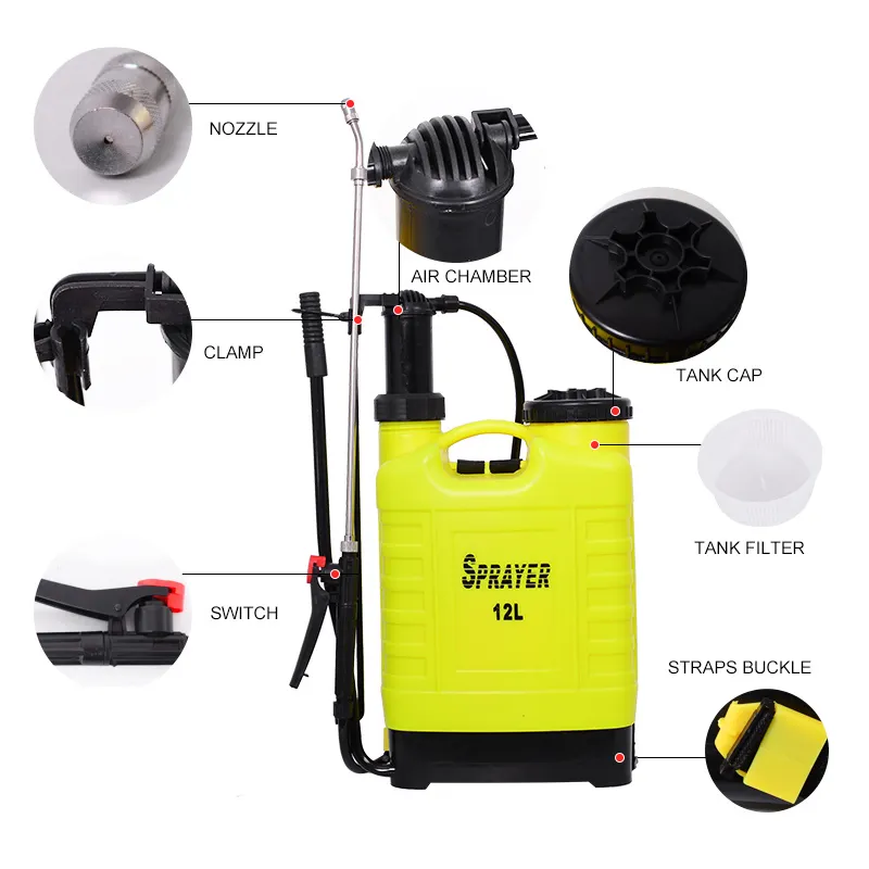 Garden Tools High Pressure 12L Knapsack Agriculture Use Knapsack Manual Sprayer