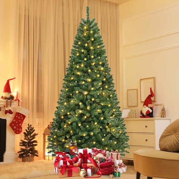 Artificial Christmas Tree with Branch Tips and Warm White LED Lights