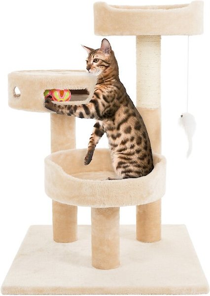 Pet Adobe 3-Tier 27.5-in Cat Tree and Condo